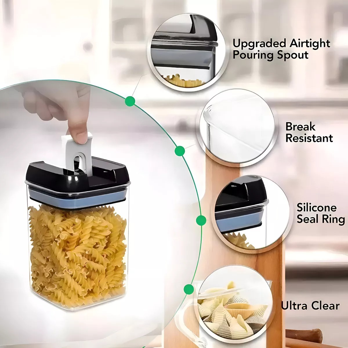 Set de 7 Contenedores Herméticos para Cocina y Despensa - Imagen 2